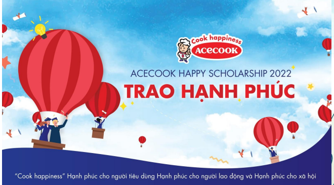 Học bổng bậc đại học Acecook Happy Scholarship 2022 đến từ Acecook Việt Nam