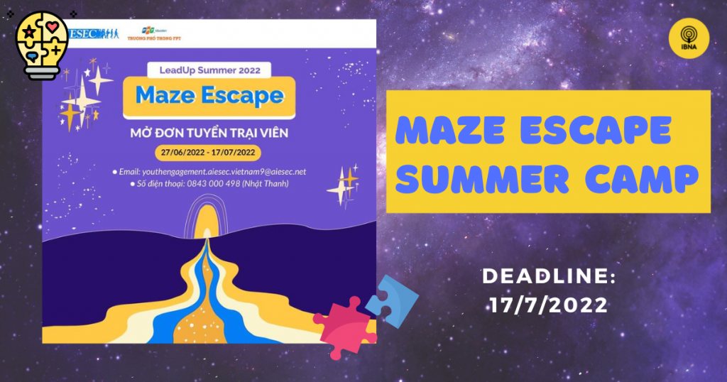 Trại hè Maze Escape cho các bạn THPT